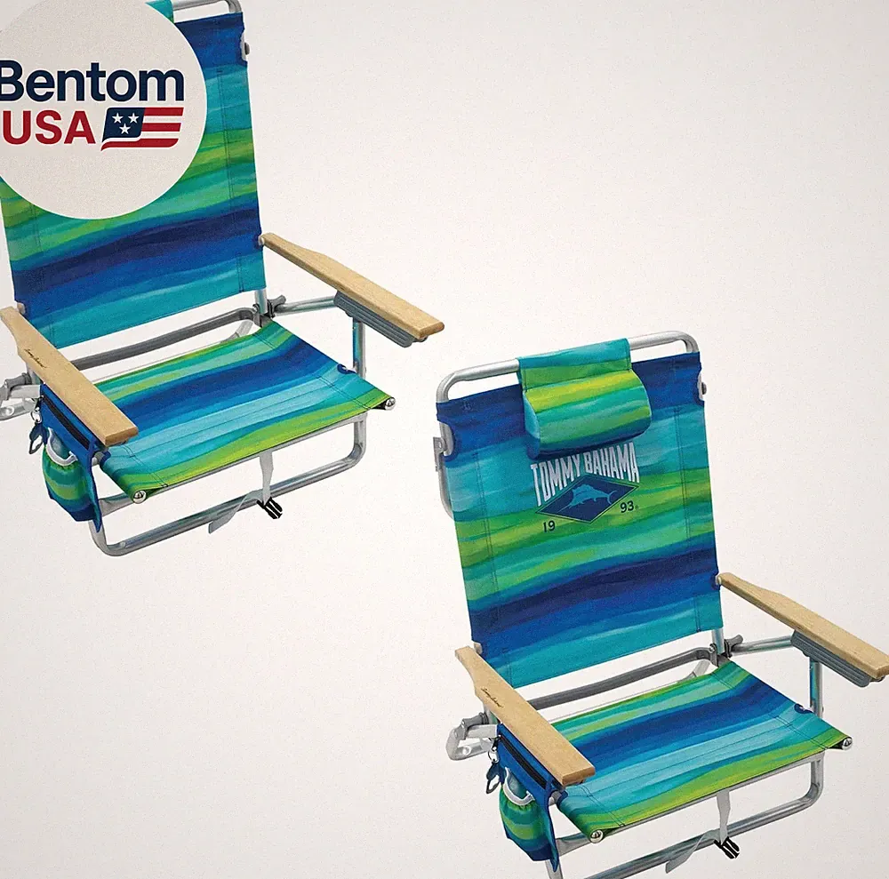 2-Pack 5-Position Classic Lay Flat Backpack Beach Chair with Cooler and Cup Hold