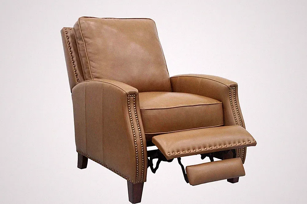 Barcalounger Melrose Push Back Recliner Chair Shoreham Ponytail All Leather