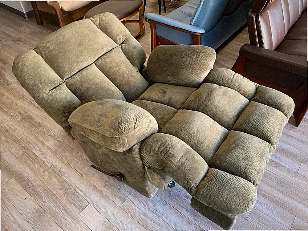 Catnapper Cloud 12 Manual Lay Flat Chaise Rocker Recliner - Sage Green Fabric