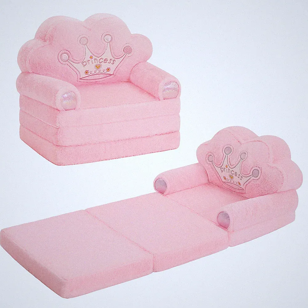 Chair Comfy，Foldable Princess Couch for Girl, Recliners for Over 18 Months, F...
