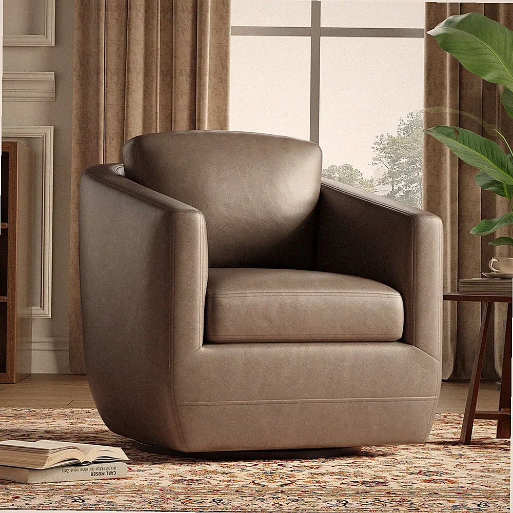 COLAMY 360°Swivel Accent Chair- Comfy Living Room Armchair No-Sag Foam & Stur...