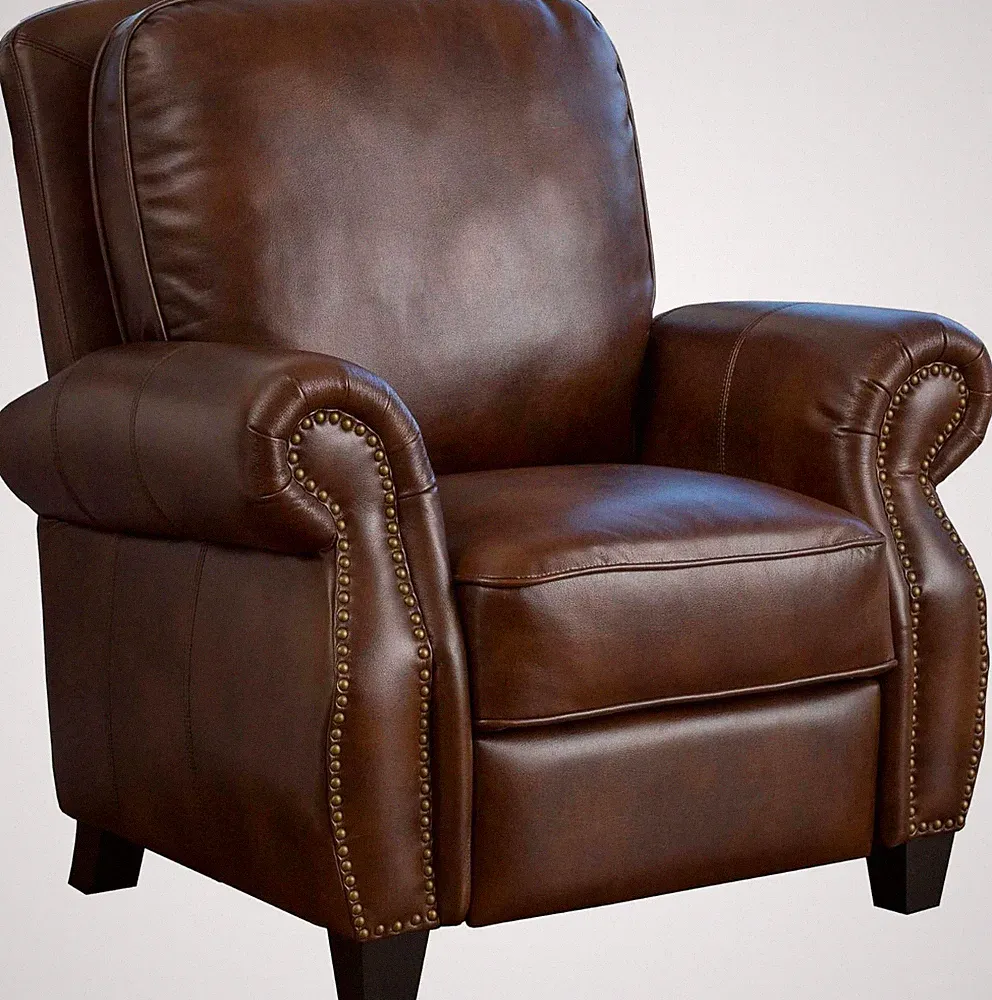 Neville 2-Tone Brown PU Push Back Recliner by Christopher Knight Home