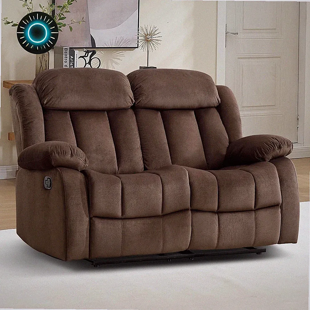 Wall Hugger Reclining Loveseat Classic and 2 Seat Recliner Couch with Overstuffe